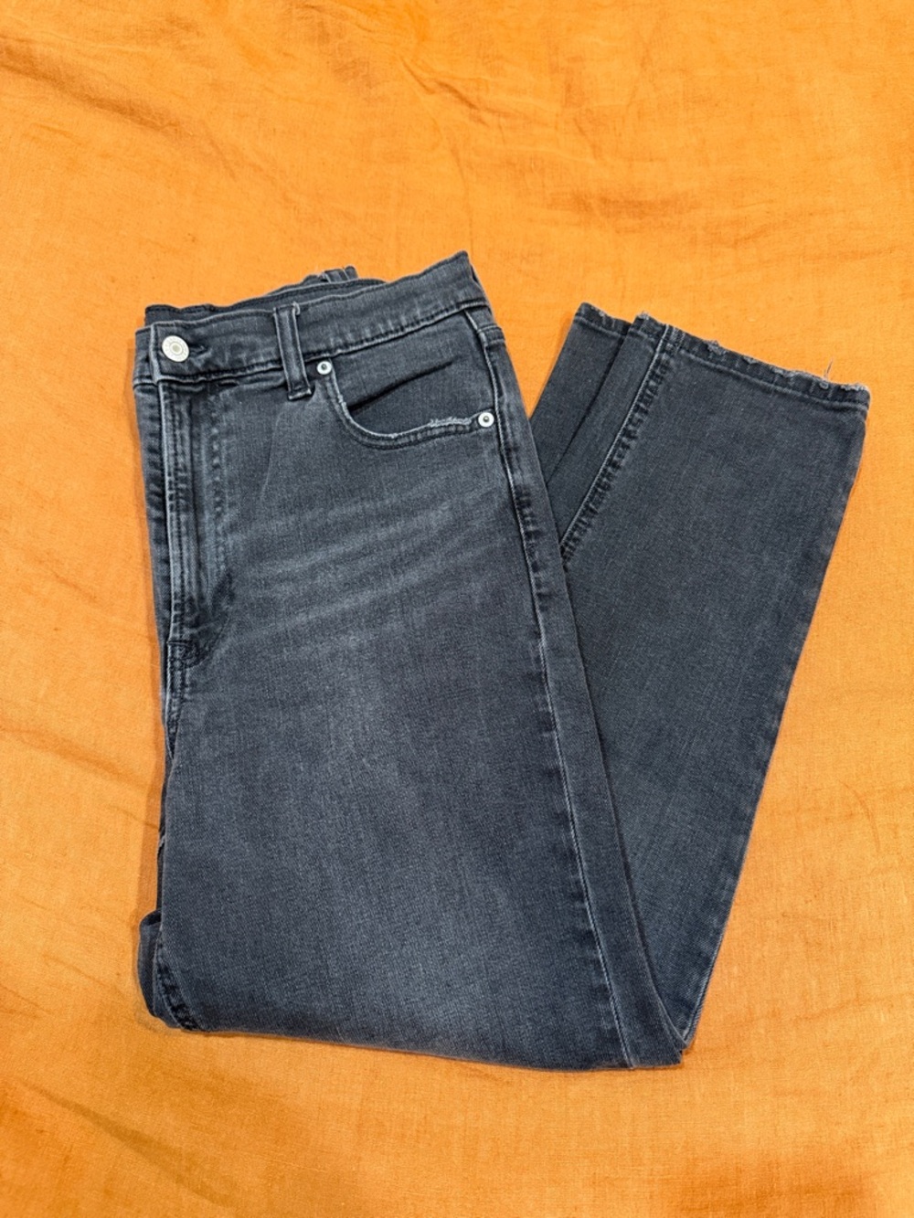 Gap Black Washed High Rise Mom Jeans